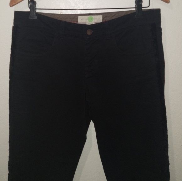 STELLA MCCARTNEY Skinny Black Fringe Trim Zipper Jeans - Picture 4 of 8
